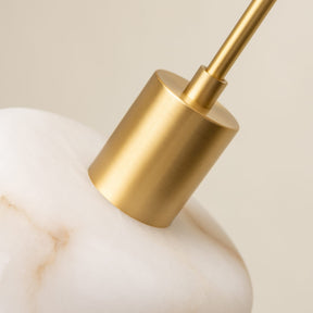Alabaster Pendant Light – Solid Brass Hanging Light - Brass bee