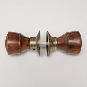 Ringed Door Knobs - Rosewood & Antique Brass (Pair) | Thumbturns & Latches - Brass bee
