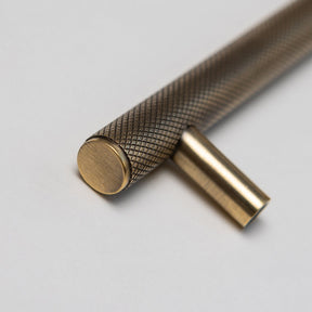 Solid Brass Knurled Kitchen Pull Handles & Knobs - Antique Brass - Brass bee