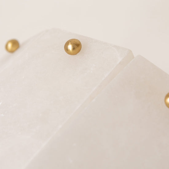 Alabaster Wall Light – Solid Brass Wall Sconce - Brass bee