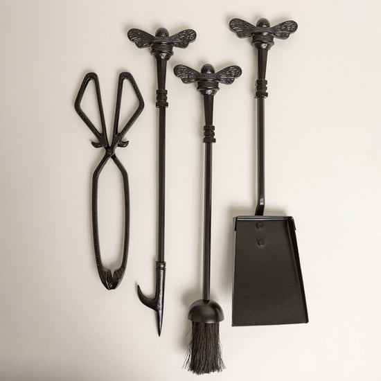 Brass Fireside Companion Set with Bee Knobs - Brass bee