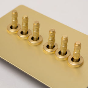 Foundry Series Knurled Toggle Switches and Sockets – Satin Brass - Brass bee