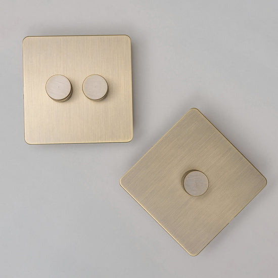 Antique Brass Switches and Sockets - Straight Knurled Design - Brass bee