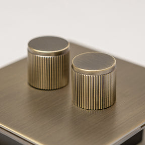 Antique Brass Switches and Sockets - Straight Knurled Design - Brass bee