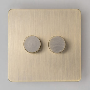 Antique Brass Switches and Sockets - Straight Knurled Design - Brass bee