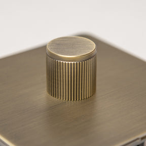 Antique Brass Switches and Sockets - Straight Knurled Design - Brass bee