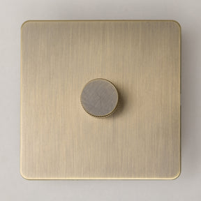Antique Brass Switches and Sockets - Straight Knurled Design - Brass bee