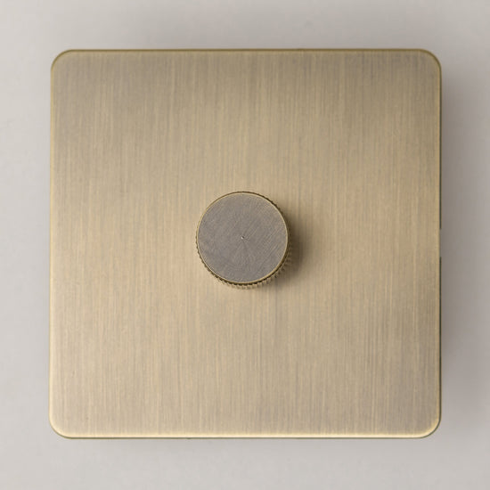 Antique Brass Switches and Sockets - Straight Knurled Design - Brass bee