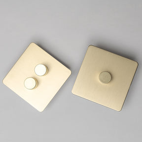 Satin Brass Switches and Sockets - Straight Knurled Design - Brass bee