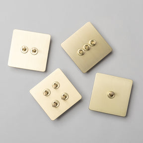 Satin Brass Switches and Sockets - Straight Knurled Design - Brass bee