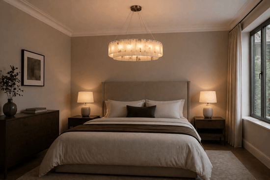 Alabaster Ring Chandelier – Solid Brass Luxury Ceiling Light - Brass bee