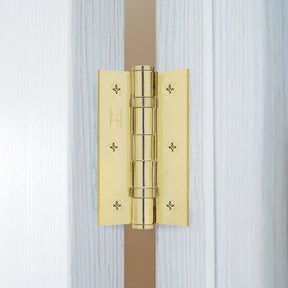 Satin Brass Fire Door Hinges - 3 Inch/76mm - Grade 7 Ball Bearing - Sold as a Pair - Brass bee