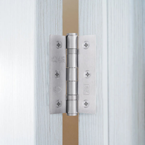 Satin Chrome Fire Door Hinges - 3 Inch/76mm - Grade 7 Ball Bearing - Sold as a Pair - Brass bee