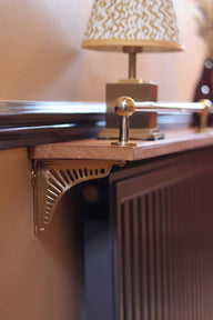 Satin Brass Sunrise Shelf Brackets - Heavy Duty Solid Brass - Brass bee
