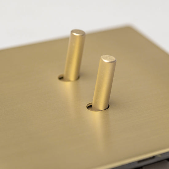 Satin Brass Switches and Sockets - J Series - Brass bee