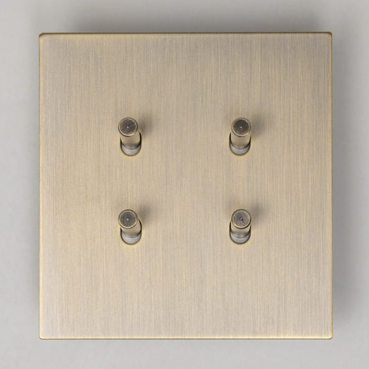 J-Series 4 Gang 2 Way Toggle Switch – Antique Brass
