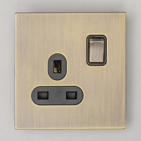 Antique Brass Switches and Sockets - J Series - Brass bee