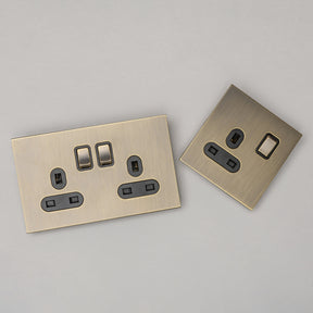 Antique Brass Switches and Sockets - J Series - Brass bee