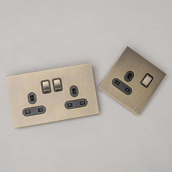 Antique Brass Switches and Sockets - J Series - Brass bee