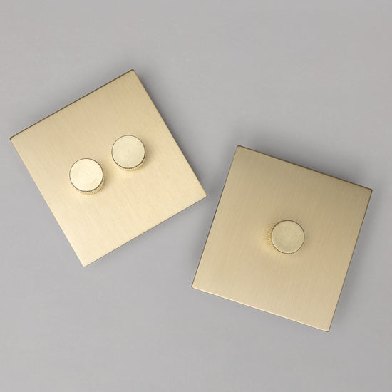 Satin Brass Switches and Sockets - J Series - Brass bee