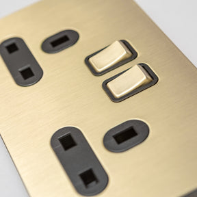 Satin Brass Switches and Sockets - J Series - Brass bee
