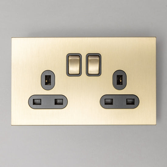 Satin Brass Switches and Sockets - J Series - Brass bee