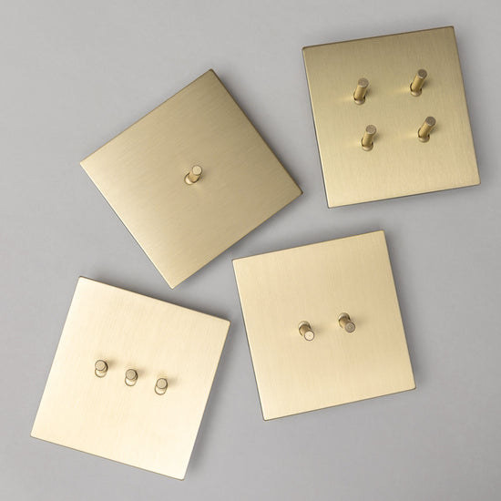 Satin Brass Switches and Sockets - J Series - Brass bee