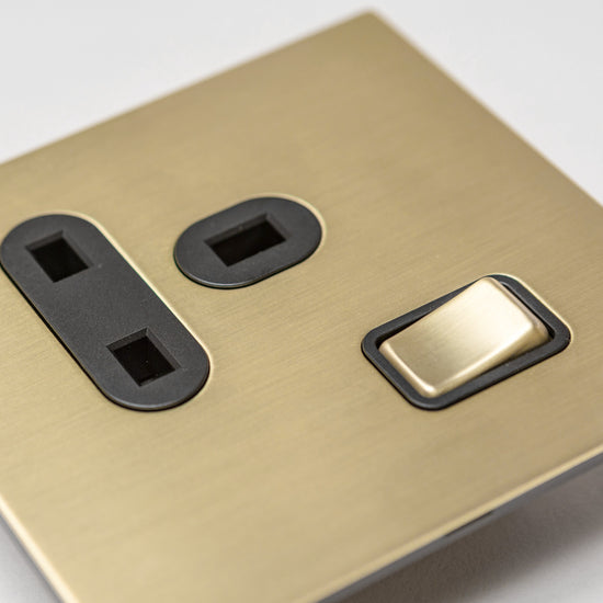 Satin Brass Switches and Sockets - J Series - Brass bee