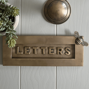 Brass bee Letterplate - Antique Brass - Brass bee