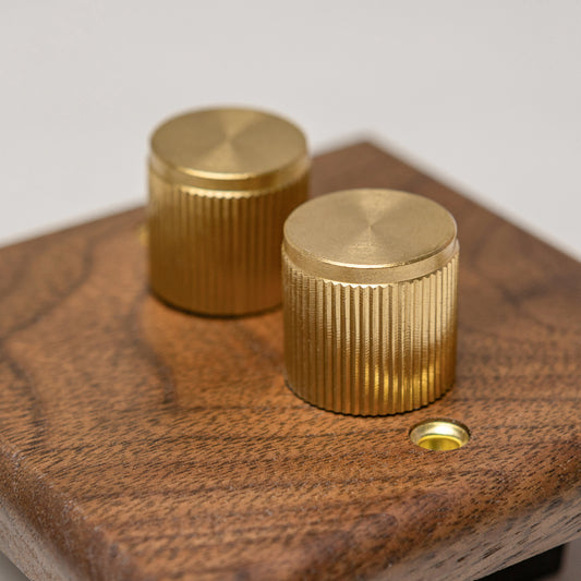 W-Series 2 Gang 1 Way Dimmer Switch in Black Walnut – Brass Bee