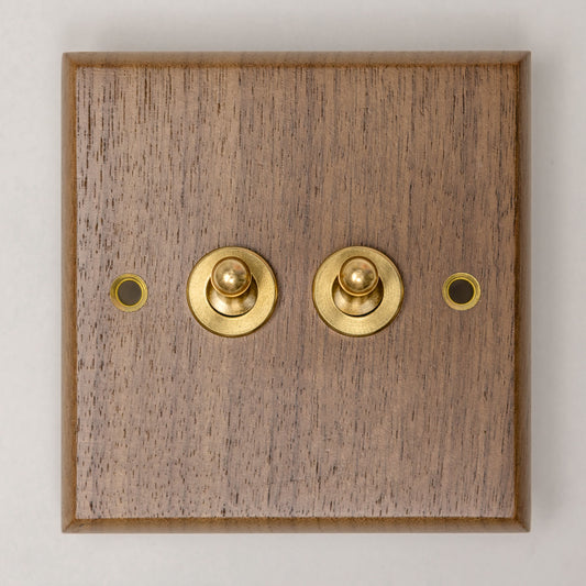 W-Series 2 Gang 2 Way Toggle Switch – Black Walnut