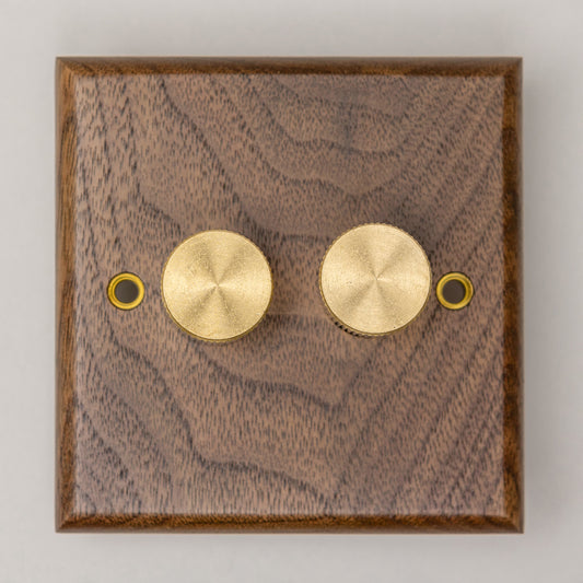 W-Series 2 Gang 1 Way Dimmer Switch – Black Walnut