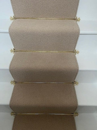 Polished Brass Finish Stair Rods with Brass Bee Finials - 900mm - Brass bee