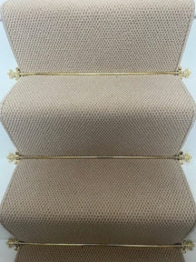 Polished Brass Finish Stair Rods with Brass Bee Finials - 900mm - Brass bee