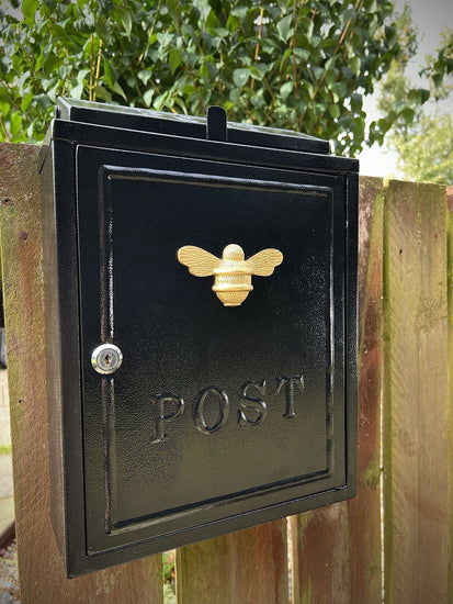 Wall mounted post box with bee design - (PRE-ORDER 3-4 weeks dispatch) - Brass bee