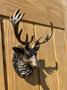 Stag Door Knocker - Heritage Finish - Brass bee