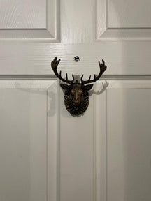 Stag Door Knocker - Heritage Finish - Brass bee