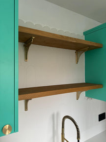 Satin Brass Sunrise Shelf Brackets - Heavy Duty Solid Brass - Brass bee