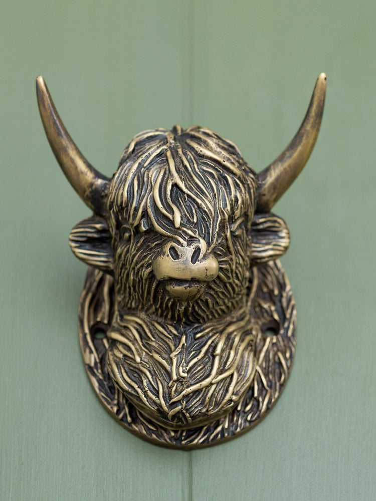 Highland Cow Door Knocker - Heritage Finish (PREORDER 2-4 weeks dispatch) - Brass bee