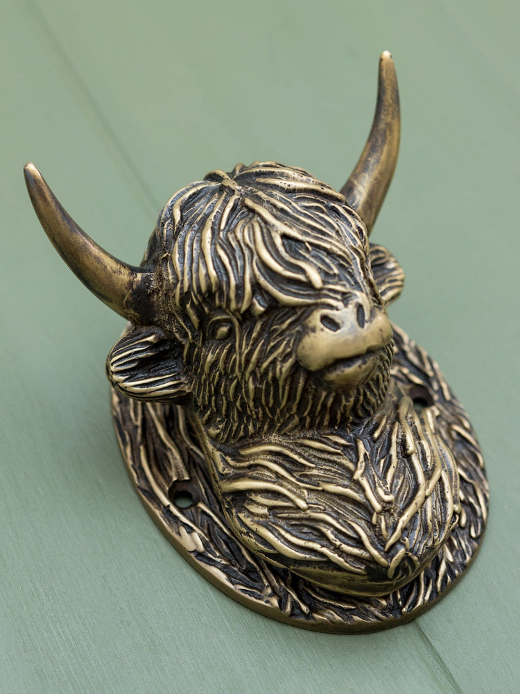 Highland Cow Door Knocker - Heritage Finish (PREORDER 2-4 weeks dispatch) - Brass bee