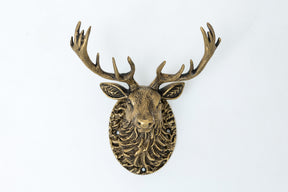 Stag Door Knocker - Heritage Finish - Brass bee