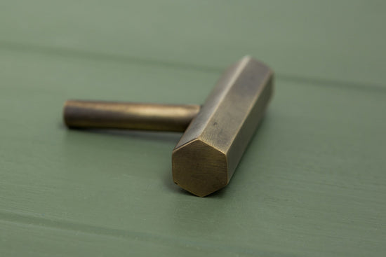CARDER Solid Brass Hexagonal Pull Handles & Knobs - Antique Brass - Brass bee