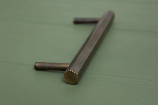 CARDER Solid Brass Hexagonal Pull Handles & Knobs - Antique Brass - Brass bee
