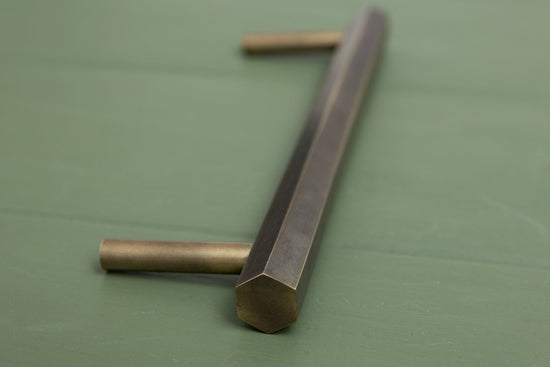 CARDER Solid Brass Hexagonal Pull Handles & Knobs - Antique Brass - Brass bee