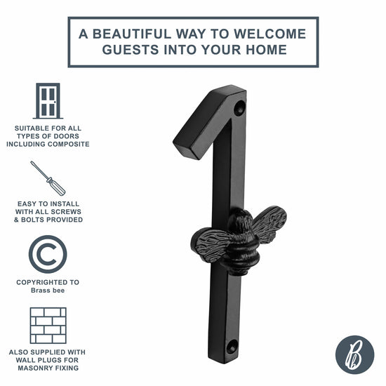 Brass bee Premium House Numbers with Bee in Black Finish 0-9 - Brass bee