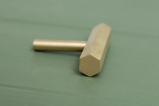 CARDER Solid Brass Hexagonal Pull Handles & Knobs - Satin Brass - Brass bee