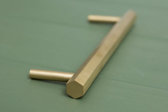 CARDER Solid Brass Hexagonal Pull Handles & Knobs - Satin Brass - Brass bee