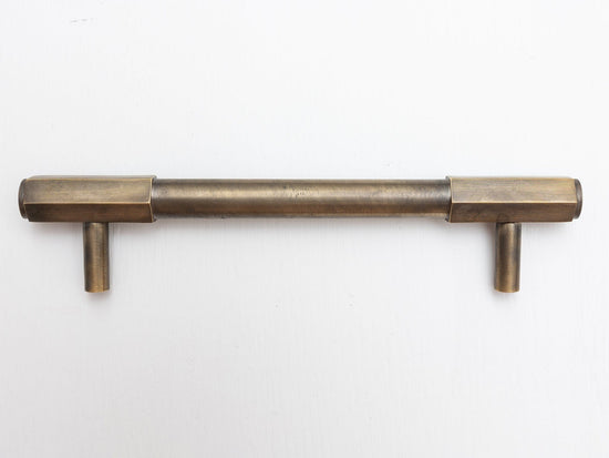 Solid Brass Kitchen Pull Handles with Hexagonal Ends - Antique Brass - Brass bee