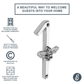 Brass bee Premium House Numbers with Bee in Nickel Finish 0-9 - Brass bee