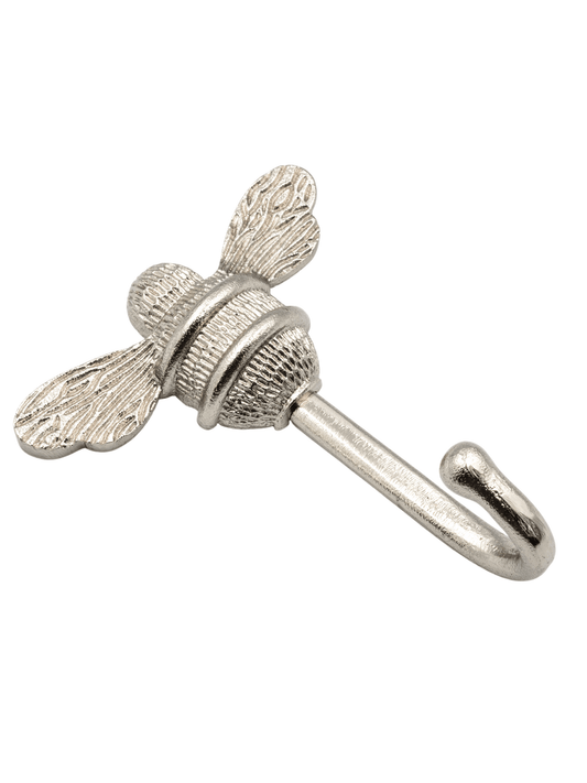 Brass bee Coat Hook - Nickel Finish - Brass bee